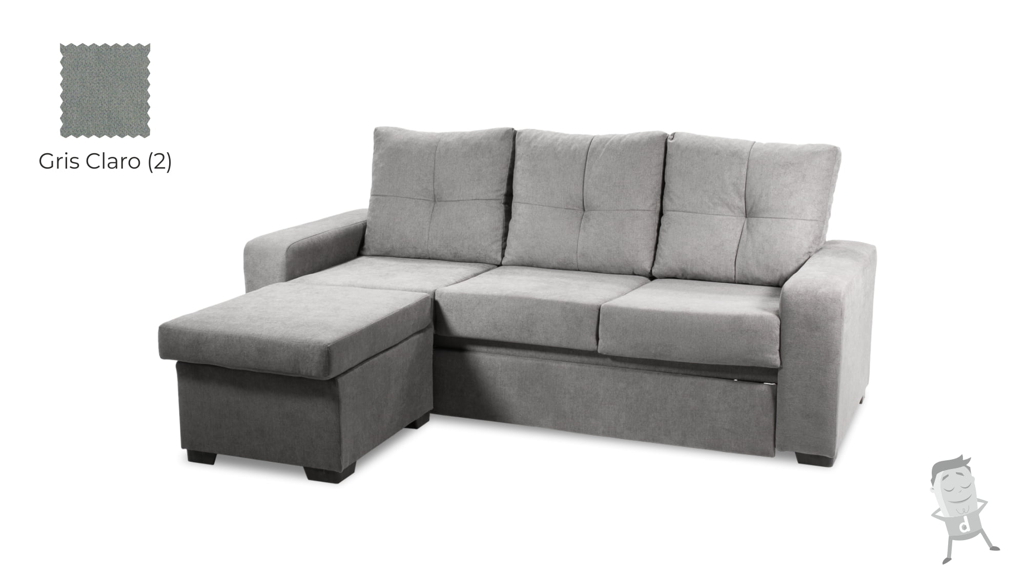 Sofás Temis sofa cama barato oferta Dormitorum Canarias gris claro
