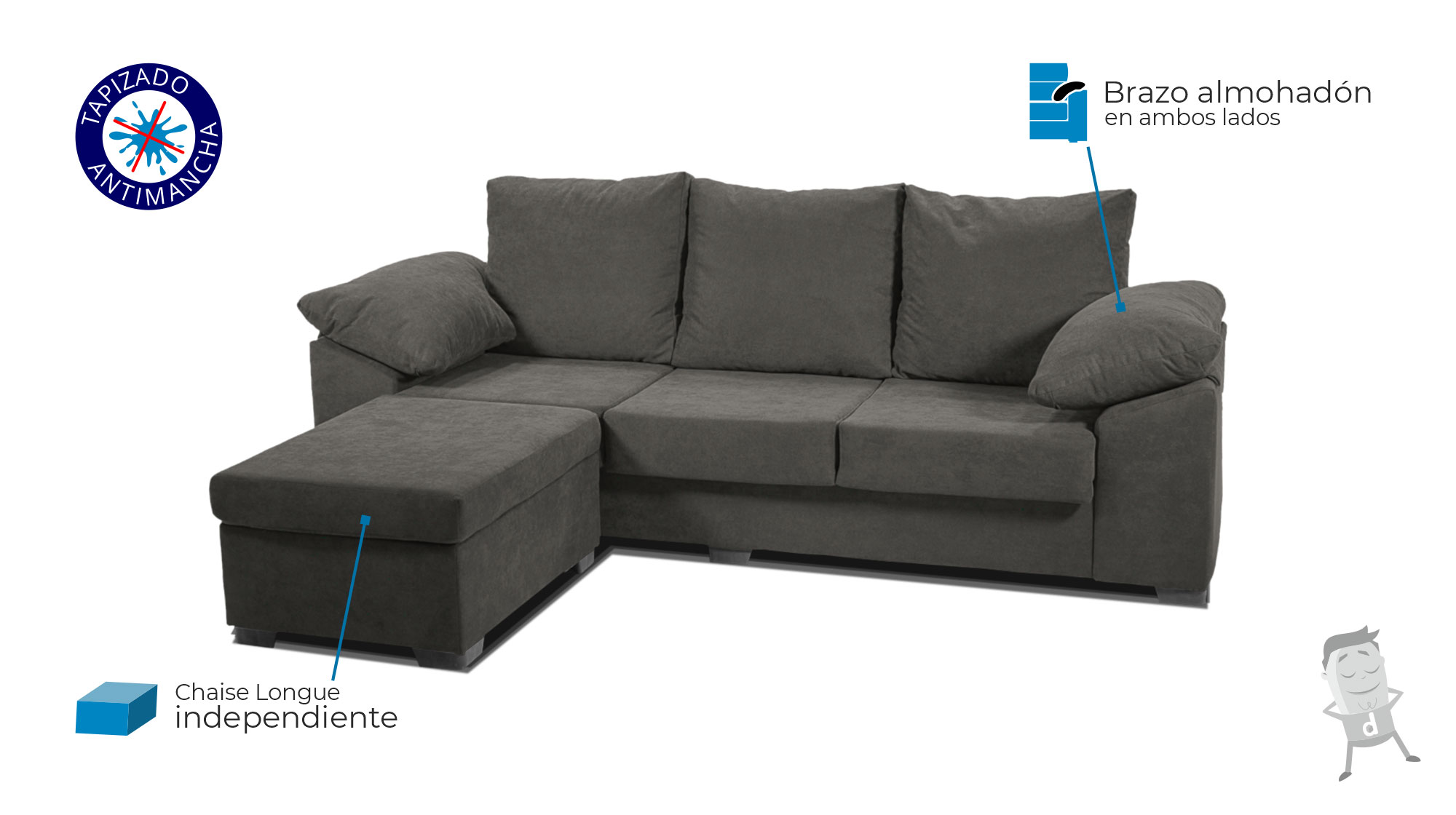 Sofa Chaise Longue barato Ceo mejor precio Canarias Dormitorum 2