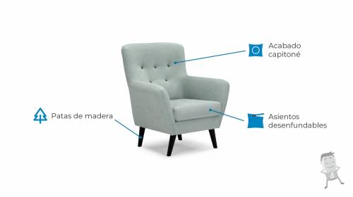 sofa selene de 1 plaza para combinar caracteristicas