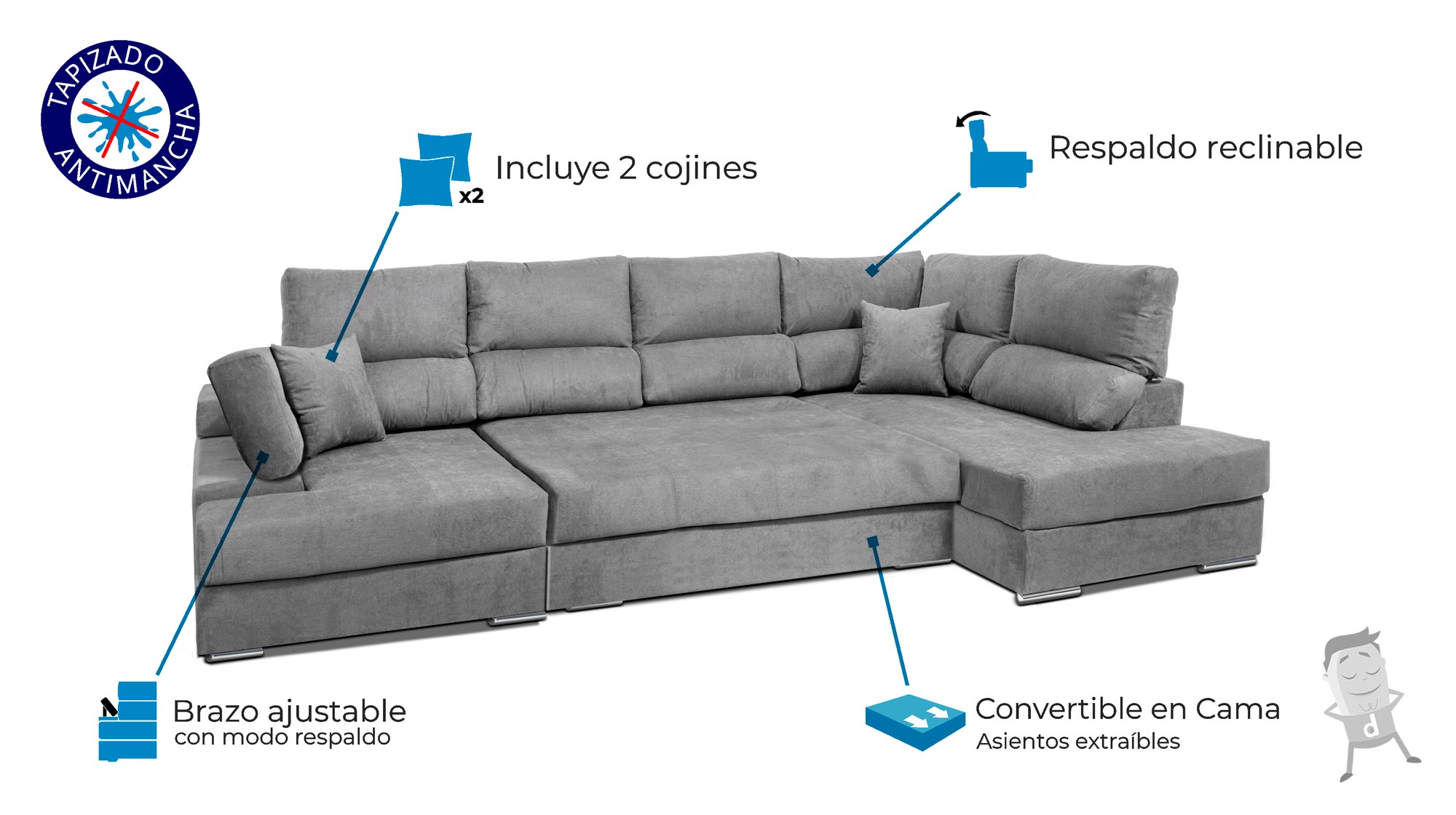 Sofa-Chaise-Longue-Dormitorum-tapizado-en-tela-color-gris-perla-abierto-indicacion