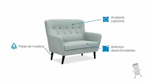 sofa selene de 2 plazas para combinar caracteristicas